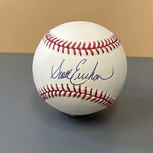 Скот Ериксон подписа бейзболен автомобил OAL B Brown с Голограммой B & E - Бейзболни топки с Автографи