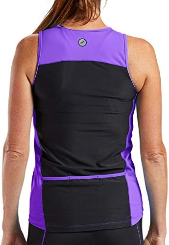 Те Women ' s Основната Tri Tank – Жена на майк за спортен триатлон с 3 задните джобове, сетчатыми вложки и цип Cam Lock