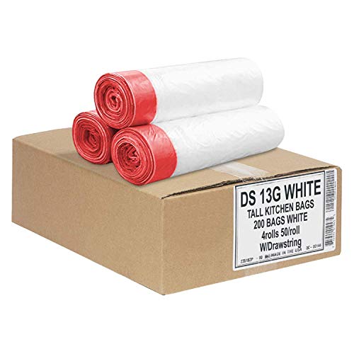Бели пластмасови Торби за боклук Commander обем 13 литра 0,78 MILS Без мирис - 24 x 27 - Опаковка по 120 парчета, За дома, кухни, търговски и офис