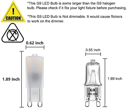 Makergroup 2,5 W G9 Led лампа, 20 W 25 W G9 Смяна на Халогенна Лампа Топла Бяла светлина 2700 До 3000 На Цвят за Висящи