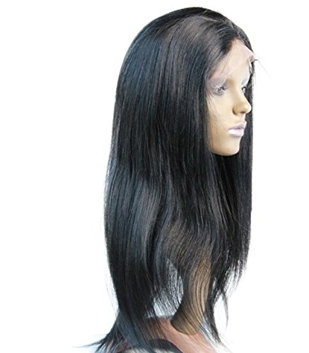 Висококачествен перука от естествена коса перуанската дева Реми цвят яки #1, катранен