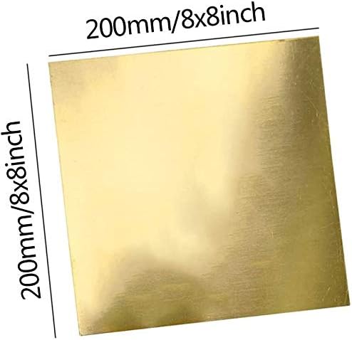 Z Създаване на Дизайн Латунная Плоча на Месинг Лист е Устойчив Латунная Лист Плоча Промишленост САМ Експериментален Лист 200 мм x 200 мм /8х8 инча, Дебелина: 0,5 мм /0,02 инча