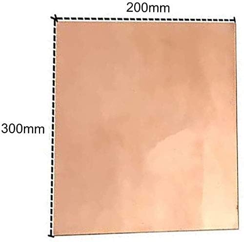 NIANXINN Меден лист От чиста медна ламарина Фолио За бижута, Подходящи за заваряване и запояване 200 mm x 300 mm, 200 mm x 300 mm x 2,5 mm чист меден лист (Размер: 200 mm x 300 mm x 2,5 mm)