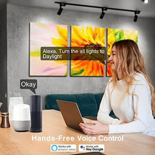 Интелигентен led лампа LUXFACT GU10 - 5 W (еквивалент на 50 W), като цветът на лампата RGBCW - Съвместима с Алекса Google Assistant – 450 Lm - Многоцветен led лампа GU10 за синхронизация на музик