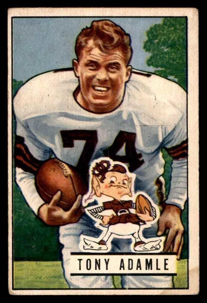 1951 Боуман # 110 Тони Адамл Cleveland Browns-FB (Футболна карта) ТНА Browns-FB Охайо Св.