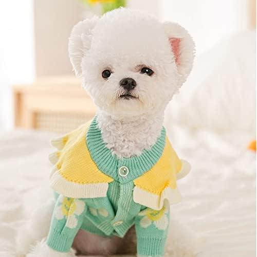 Пуловер за куче с яка във формата на листа на лотос HOUKAI, Зимно Топло Облекло за кучета, Мек Пуловер за домашни любимци, Яке - (Цвят: розов, Размер: код M)