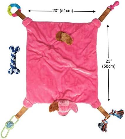 Геймърска подложка за кученца EZDOM Розово Актуализиран Игра подложка за кучета 23 x 20 и Удобна играчка с подвижни и Сменяеми Играчки за никнене на млечни зъби и Въжета