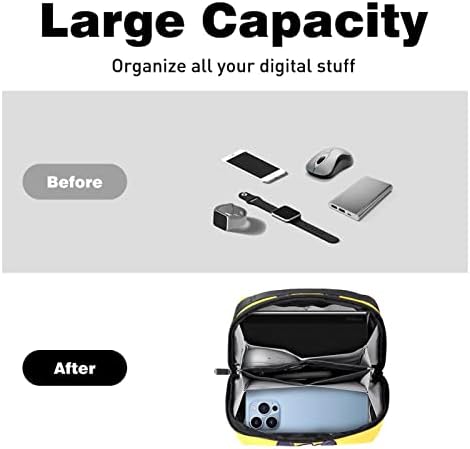 Органайзер за електроника Стара Panda Sport Yellow, Водоустойчива Чанта за съхранение на Кабела и Кабела за Пътуване, за Дома, Калъф за електронни Аксесоари за Зареждане на