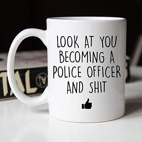 YouNique Designs Полицейска Чашата за Кафе 11 Грама Подаръци на бала в Полицейска академия Подаръци на полицая