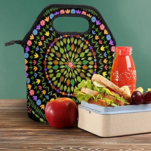 TBOUOBT Изолирано Чанта за Обяд Дамски Кутия за Обяд, за Жени, Мъже, Цветя С цветни листа Пролет Ретро