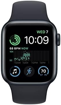 Apple Watch SE (2-ро поколение) (GPS, 40 мм) - алуминиев корпус Midnight с каишка Midnight Sport, S / M (обновена)