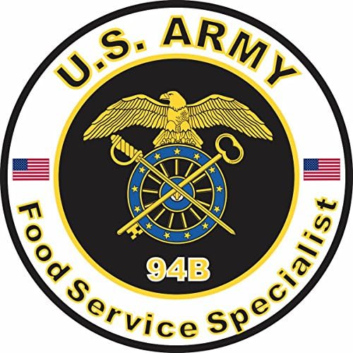 Специалист по поддръжката за обществено хранене Армията на САЩ MOS 94B 3,8-Инчов Стикер
