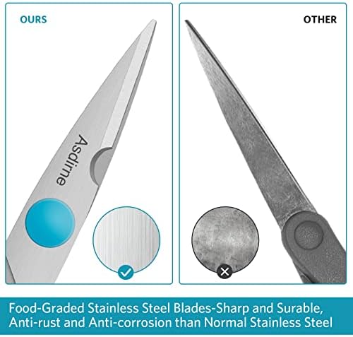 Ножици Asdirne, Кухненски Ножици с Остри остриета от Неръждаема стомана меки дръжки, Универсални Ножици, 2 елемента,