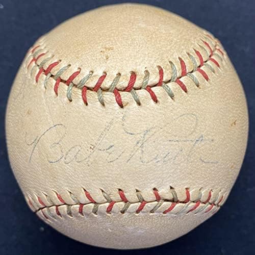 Бейб Рут Лу Гериг (Бейб Ruth Lou Gehrig) - Бейзболни топки с Двойно Автограф на PSA/DNA SGC LOA - Бейзболни топки С автографи