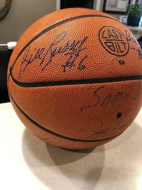 1971 Отбор, посветена на 25-годишнината на НБА, подписа договор с GAME Ball PSA Ръсел/ Ауэрбаха/ Фулкса и др! - Баскетболни топки с автографи