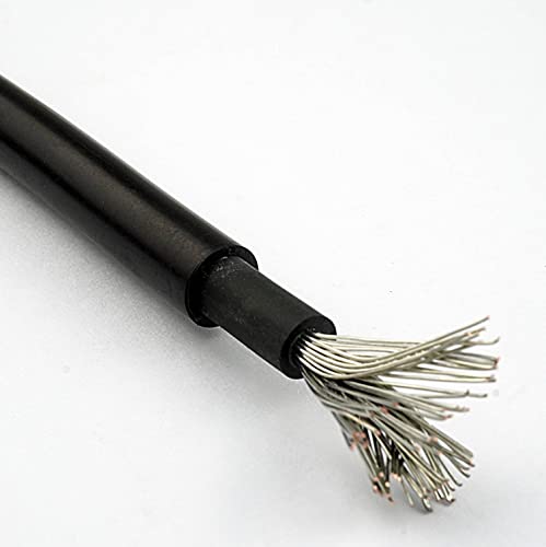 Фотоелектричния кабел за слънчеви панели ANFIL с номинално напрежение dc Черно и червено 4 mm2 6 mm2 - 1800 с двойна изолация на Качествени кабели (32,8 фута, 4 mm2 червен цвят)