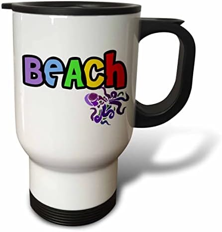 3D-Чаши със Забавна фигура под формата на Дъгата на плажа и Лилаво Октопод от картун Ваканция - Travel Mugs (tm_356361_1)