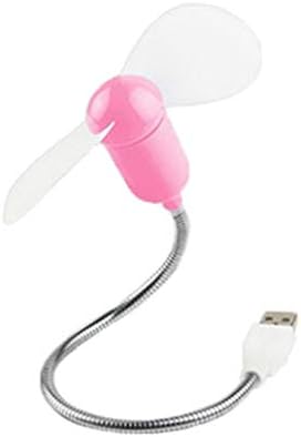Raxinbang климатик Преносим Гъвкав Мини USB Вентилатор за Охлаждане Gooseneck Охладител за Преносими КОМПЮТРИ (Цвят: розов)