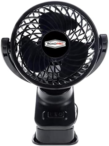 RoadPro RPUSBFAN Черен 4-Инчов Битумен вентилатор за колата или на работното място USB Преносим Мини-Fan Охлаждане
