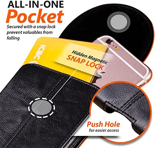 2 Опаковки Hengwin, Черна Кожена кобур за мобилен телефон със щипка за колан, контур за колан и Кафява Кожена чанта за