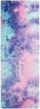 DHTDVD Оцветени в вратовръзка килимче За Йога От естествен Каучук 1,5 мм, Цветен Замшевый Противоскользящий Подложка