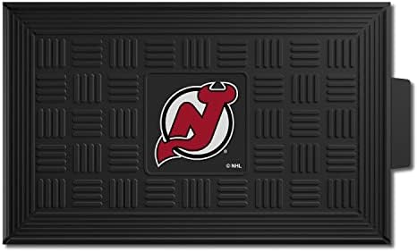ФАНМАТИКИ 11472 New Jersey Devils Сверхпрочный Винил мат с медальон за външна врата - 19,5 инча x 31 инча.