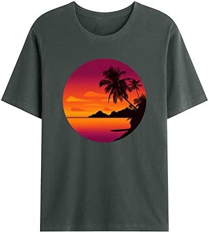 Тениска за Мъже, Ежедневни Лятна Тениска с Къс Ръкав, Графична Тениска с Кръгло деколте, Модерни Плажни Ризи с Принтом