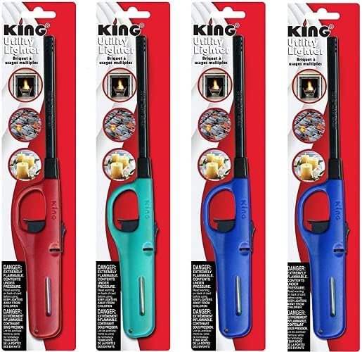 4 Опаковки King Long Lighter богат на функции Запалка Различни цветове