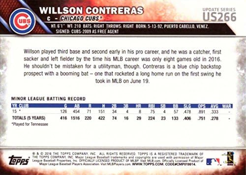 Topps Актуализира бейзболна картичка начинаещ Уилсън Контрераса US266