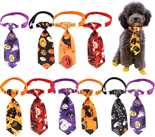 Вратовръзки за малки кучета Petunny на Хелоуин, 10 бр., Вратовръзки за котки и малки Кученца на Хелоуин, Вратовръзка