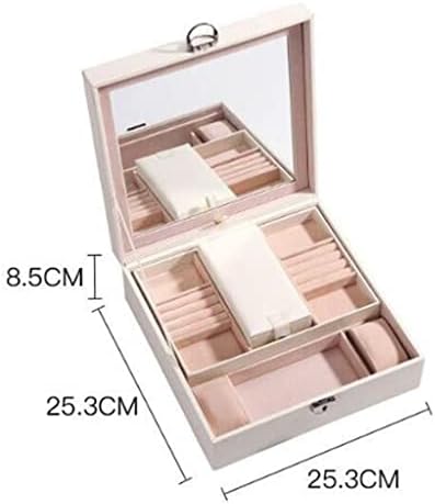 Ковчег за бижута LIRUXUN в европейски стил от Изкуствена кожа С Подвижни Косметичкой С Малка Кутия За Бижута Кутия за