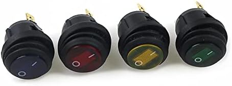 BKUANE 1БР KCD1 Кръгла водоустойчив Вкл-Изкл 3Pin лампата през Цялата кулисный премина 10 (6) 250VAC 125 В Плоска лента лампа LED (Цвят: червен, размер: 12)