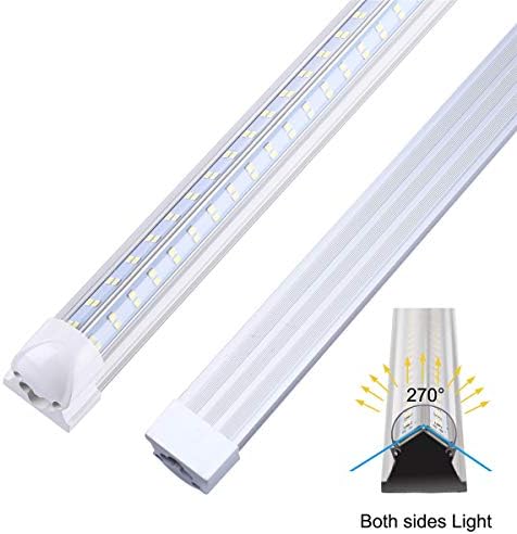 SOMLIGHT Соединяемый led лампа за магазин, 8 МЕТРА 120 W 14400ЛМ 6000 ДО студен цвят бял, V-образни 4-рядные led лампи Т8, Прозрачен капак, Соединяемые крушки, led осветителни тела за г