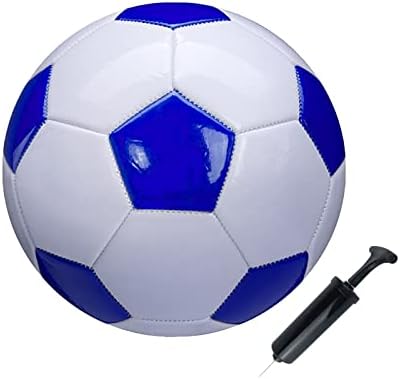 Размер на футболна топка 2,3,4,5, Бяло, Синьо, За спорт в училище, на открито и закрито, Антивзрывной, Класически Дизайн,