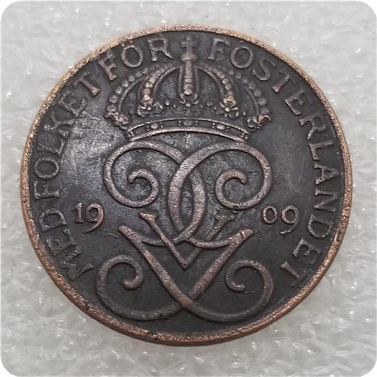 Старинни Занаяти Швеция 1909 Швеция 5 Руди Сребърен долар