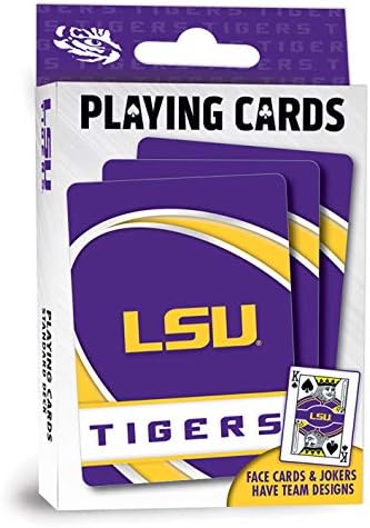 Семейни игри MasterPieces - NCAA LSU Тайгърс Playing Cards - Официално лицензирана Тесте карти за игра за възрастни,