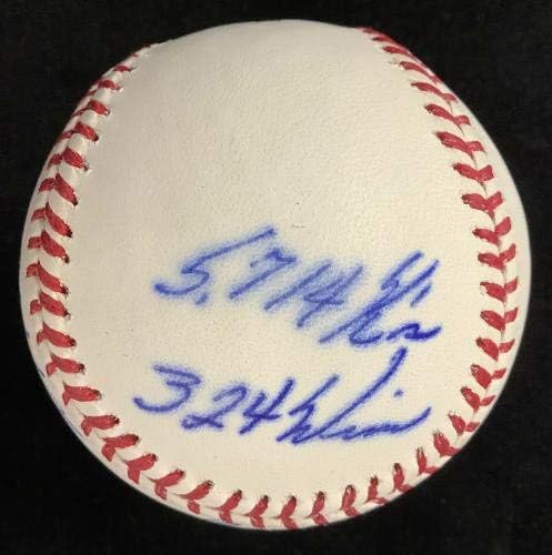Нолан Райън Подписа бейзболен автограф HOF ню ЙОРК Метс 8 Статистика на кариерата Райън Холо 1 - Бейзболни топки с автографи