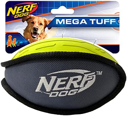 7-инчовата Гумено-Найлон Плюшен Футболна играчка за кучета - Зелено/Сиво