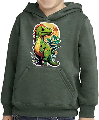 Карикатура динозавър бебе пуловер hoody с качулка - модерен гъба руното hoody с качулка - hoody с качулка на илюстрацията