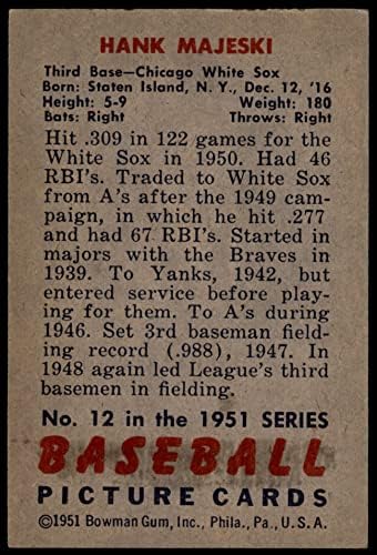 1951 Боуман 12 Ханк Маески Чикаго Уайт Сокс (Бейзболна картичка), БИВШ играч на Уайт Сокс