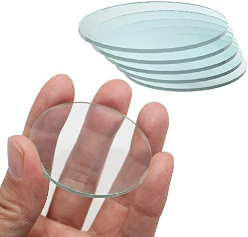5ШТ 52 mm x 2 mm Прозрачна Стъклена Плоска леща за прожектор
