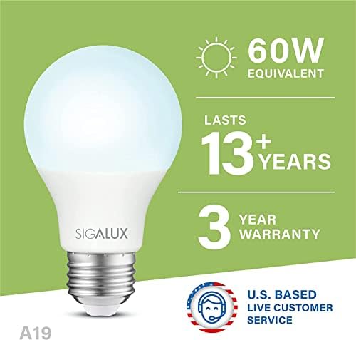 Led лампи Sigalux A19 Стандартните Крушки 2700K ND 4 бр Стандартните крушки A19 5000 K ND 4 Бр 16 4 бр.