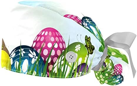 Зайо великденски яйца търкане шапки за жени дългата коса шапчица с бутон & бейзболни шапки унисекс с завязками на гърба шапки 2 опаковки