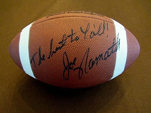 Джо Намат, най-Добрият на всички Джетс Копито, подписано автограф Vtg Wilson Nfl Football Jsa - Футболни топки с автографи