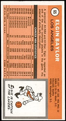 1970 Топпс 65 Елджин Бэйлор Лос Анджелис Лейкърс (баскетболно карта) в Ню Йорк Лейкърс Университет в Сиатъл