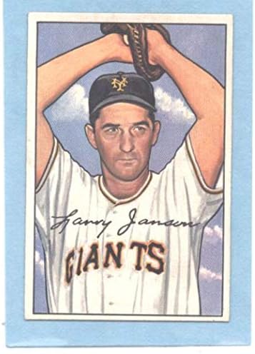 1952 Боуман 90 Лари Янсен Бейзболна картичка на МЕЙДЖЪР лийг бейзбол Ню Йорк Джайентс VG/EX Много Добро / Отлично