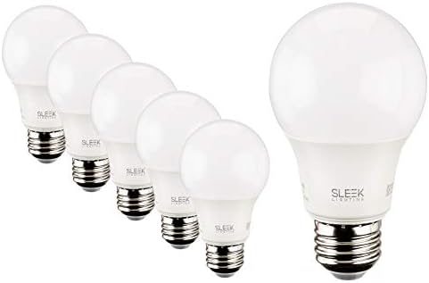 Led лампа SleekLighting 5,5 W A19 с регулируема яркост (6 бр.) - Лампа домашно осветление с общо предназначение - Топло