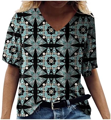 Ризи Дамски Елегантни Ежедневни Модни Дамски Блузи Летни Големи Размери Реколта Работни Блузи Къс /Дълъг Облекло За Почивка,