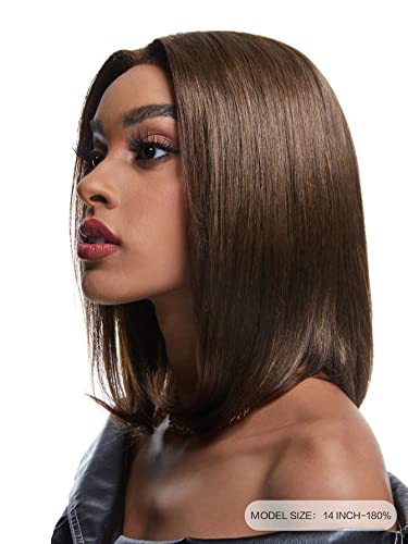 Перуки от човешка коса VDESC 13*5*1 Перука от естествена коса с Т-образна част от предната част на дантели за черни жени