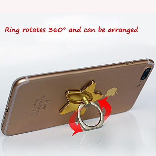 Baba 360 ° кука Универсална лепкава дръжка за пръсти, метален пръстен и златна звезда, шкаф, закачалка за смартфон, таблет